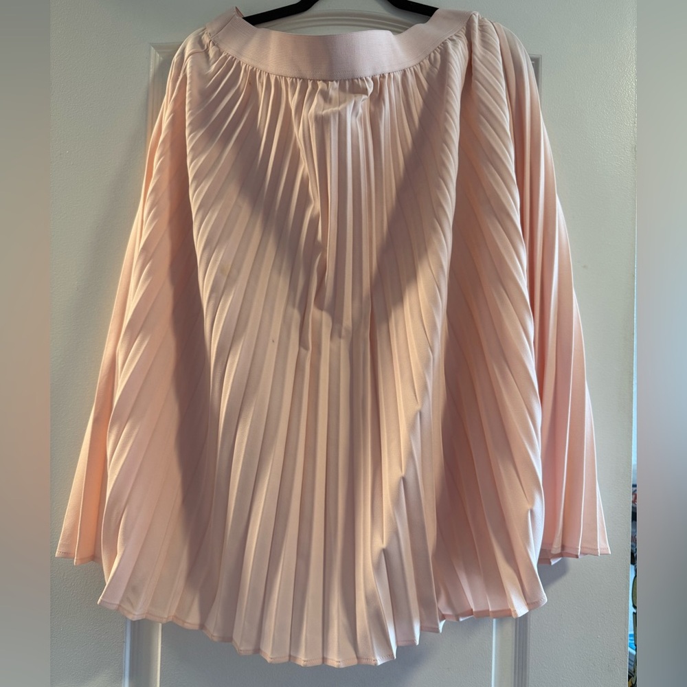 New York & Company Pink Pleated 3/4 Sleeve Blouse